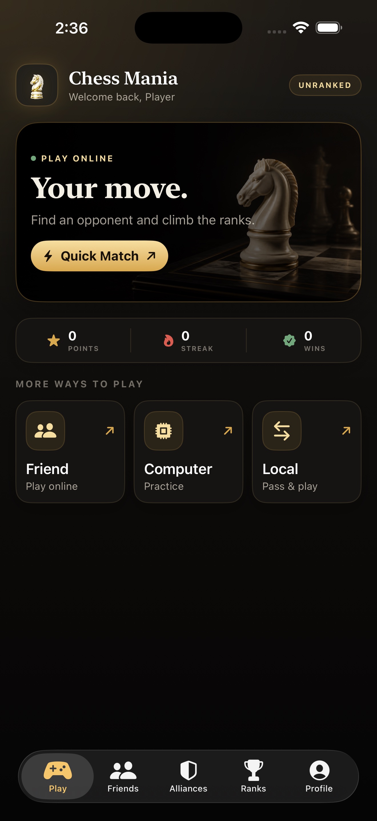 Chess Mania app screenshot