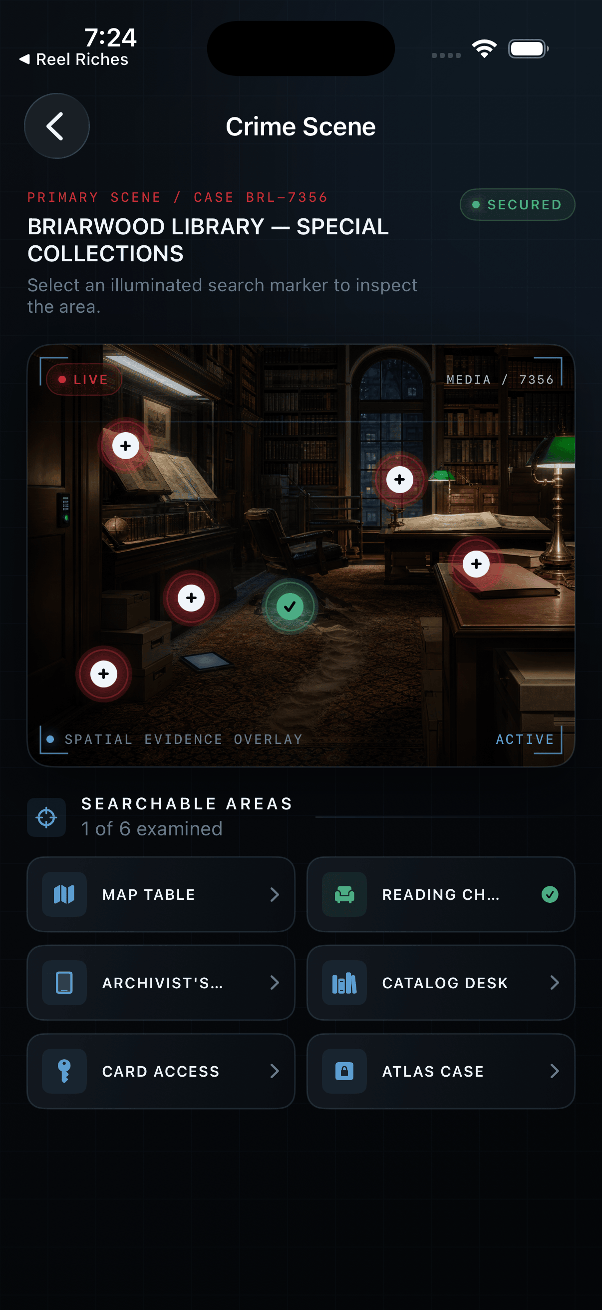 Crime Scene app screenshot